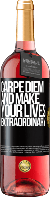 29,95 € 免费送货 | 桃红葡萄酒 ROSÉ版 Carpe Diem让您的生活变得非凡 黑标. 可自定义的标签 青年酒 收成 2025 Tempranillo