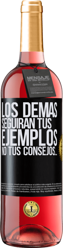 29,95 € Envío gratis | Vino Rosado Edición ROSÉ Los demás seguirán tus ejemplos, no tus consejos… Etiqueta Negra. Etiqueta personalizable Vino joven Cosecha 2024 Tempranillo