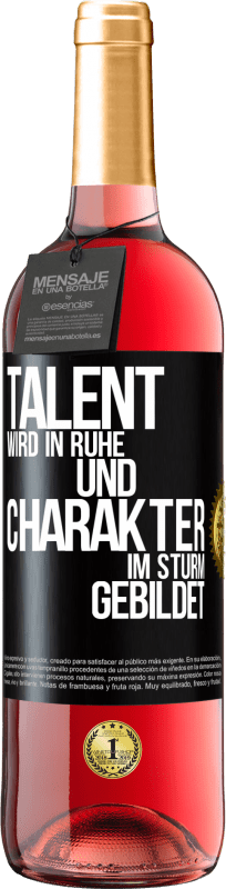 29,95 € Kostenloser Versand | Roséwein ROSÉ Ausgabe Talent wird in Ruhe und Charakter im Sturm gebildet Schwarzes Etikett. Anpassbares Etikett Junger Wein Ernte 2023 Tempranillo