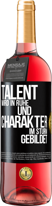 29,95 € Kostenloser Versand | Roséwein ROSÉ Ausgabe Talent wird in Ruhe und Charakter im Sturm gebildet Schwarzes Etikett. Anpassbares Etikett Junger Wein Ernte 2024 Tempranillo