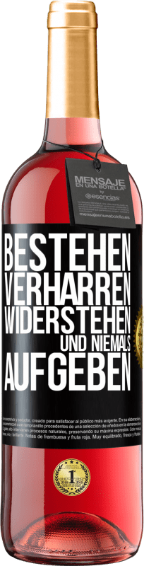 29,95 € Kostenloser Versand | Roséwein ROSÉ Ausgabe Bestehen, verharren, widerstehen und niemals aufgeben Schwarzes Etikett. Anpassbares Etikett Junger Wein Ernte 2024 Tempranillo