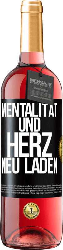 29,95 € Kostenloser Versand | Roséwein ROSÉ Ausgabe Mentalität und Herz neu laden Schwarzes Etikett. Anpassbares Etikett Junger Wein Ernte 2024 Tempranillo