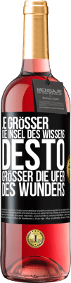 29,95 € Kostenloser Versand | Roséwein ROSÉ Ausgabe Je größer die Insel des Wissens, desto größer die Ufer des Wunders Schwarzes Etikett. Anpassbares Etikett Junger Wein Ernte 2024 Tempranillo