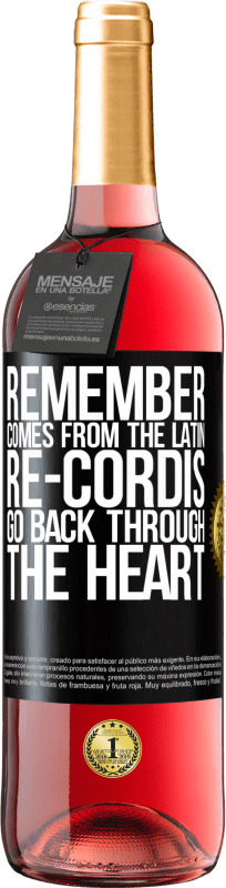 29,95 € 送料無料 | ロゼワイン ROSÉエディション ラテン語の「re-cordis」から思い出してください ブラックラベル. カスタマイズ可能なラベル 若いワイン 収穫 2023 Tempranillo
