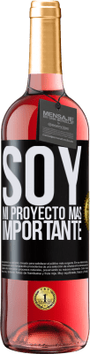 29,95 € Envío gratis | Vino Rosado Edición ROSÉ Soy mi proyecto más importante Etiqueta Negra. Etiqueta personalizable Vino joven Cosecha 2024 Tempranillo