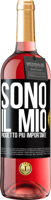 29,95 € Spedizione Gratuita | Vino rosato Edizione ROSÉ Sono il mio progetto più importante Etichetta Nera. Etichetta personalizzabile Vino giovane Raccogliere 2024 Tempranillo