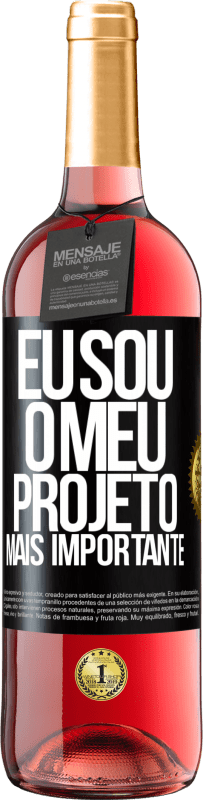 29,95 € Envio grátis | Vinho rosé Edição ROSÉ Eu sou o meu projeto mais importante Etiqueta Preta. Etiqueta personalizável Vinho jovem Colheita 2024 Tempranillo