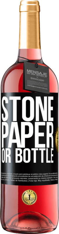 29,95 € 免费送货 | 桃红葡萄酒 ROSÉ版 石头，纸或瓶子 黑标. 可自定义的标签 青年酒 收成 2023 Tempranillo