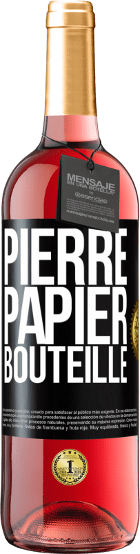 29,95 € Envoi gratuit | Vin rosé Édition ROSÉ Pierre-papier-bouteille Étiquette Noire. Étiquette personnalisable Vin jeune Récolte 2023 Tempranillo
