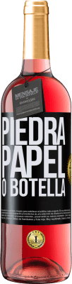 29,95 € Envío gratis | Vino Rosado Edición ROSÉ Piedra, papel o botella Etiqueta Negra. Etiqueta personalizable Vino joven Cosecha 2023 Tempranillo