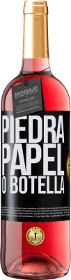 29,95 € Envío gratis | Vino Rosado Edición ROSÉ Piedra, papel o botella Etiqueta Negra. Etiqueta personalizable Vino joven Cosecha 2024 Tempranillo