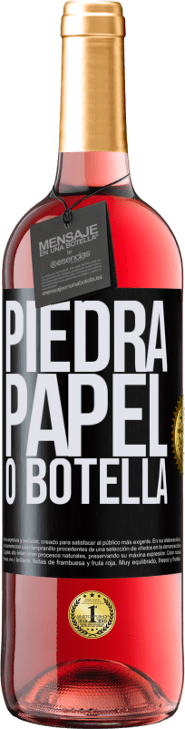 29,95 € Envío gratis | Vino Rosado Edición ROSÉ Piedra, papel o botella Etiqueta Negra. Etiqueta personalizable Vino joven Cosecha 2023 Tempranillo