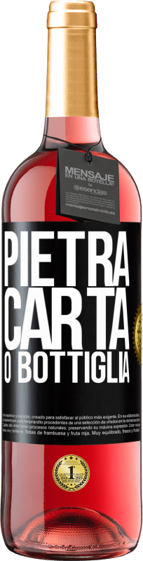 29,95 € Spedizione Gratuita | Vino rosato Edizione ROSÉ Pietra, carta o bottiglia Etichetta Nera. Etichetta personalizzabile Vino giovane Raccogliere 2024 Tempranillo