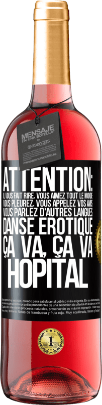 29,95 € Envoi gratuit | Vin rosé Édition ROSÉ Attention: il vous fait rire, vous aimez tout le monde, vous pleurez, vous appelez vos amis, vous parlez d'autres langues, danse Étiquette Noire. Étiquette personnalisable Vin jeune Récolte 2025 Tempranillo