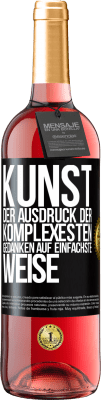 29,95 € Kostenloser Versand | Roséwein ROSÉ Ausgabe KUNST. Der Ausdruck der komplexesten Gedanken auf einfachste Weise Schwarzes Etikett. Anpassbares Etikett Junger Wein Ernte 2023 Tempranillo