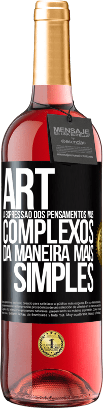 29,95 € Envio grátis | Vinho rosé Edição ROSÉ ART A expressão dos pensamentos mais complexos da maneira mais simples Etiqueta Preta. Etiqueta personalizável Vinho jovem Colheita 2024 Tempranillo