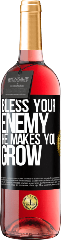 29,95 € Free Shipping | Rosé Wine ROSÉ Edition Bless your enemy. He makes you grow Black Label. Customizable label Young wine Harvest 2024 Tempranillo