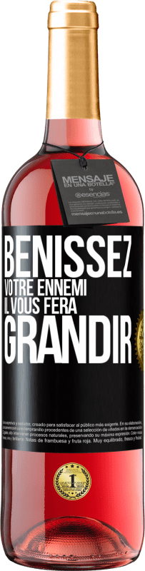 29,95 € Envoi gratuit | Vin rosé Édition ROSÉ Bénissez votre ennemi. Il vous fera grandir Étiquette Noire. Étiquette personnalisable Vin jeune Récolte 2024 Tempranillo