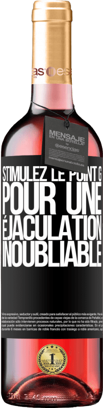 29,95 € Envoi gratuit | Vin rosé Édition ROSÉ Stimulez le point G pour une éjaculation inoubliable Étiquette Noire. Étiquette personnalisable Vin jeune Récolte 2024 Tempranillo