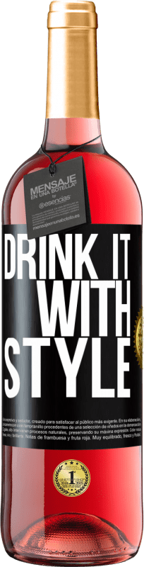 29,95 € 免费送货 | 桃红葡萄酒 ROSÉ版 喝得时尚 黑标. 可自定义的标签 青年酒 收成 2023 Tempranillo