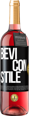 29,95 € Spedizione Gratuita | Vino rosato Edizione ROSÉ Bevi con stile Etichetta Nera. Etichetta personalizzabile Vino giovane Raccogliere 2023 Tempranillo