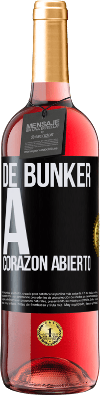 29,95 € Envío gratis | Vino Rosado Edición ROSÉ De búnker a corazon abierto Etiqueta Negra. Etiqueta personalizable Vino joven Cosecha 2024 Tempranillo