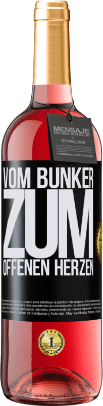 29,95 € Kostenloser Versand | Roséwein ROSÉ Ausgabe Vom Bunker zum offenen Herzen Schwarzes Etikett. Anpassbares Etikett Junger Wein Ernte 2024 Tempranillo