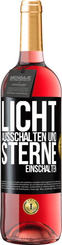 29,95 € Kostenloser Versand | Roséwein ROSÉ Ausgabe Licht ausschalten und Sterne einschalten Schwarzes Etikett. Anpassbares Etikett Junger Wein Ernte 2024 Tempranillo