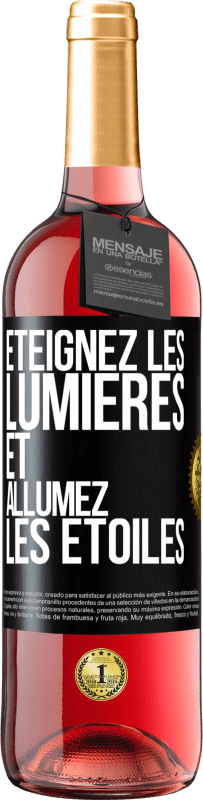 29,95 € Envoi gratuit | Vin rosé Édition ROSÉ Éteignez les lumières et allumez les étoiles Étiquette Noire. Étiquette personnalisable Vin jeune Récolte 2024 Tempranillo