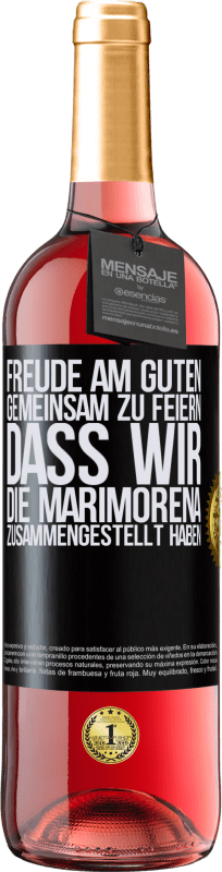 29,95 € Kostenloser Versand | Roséwein ROSÉ Ausgabe Freude am Guten, gemeinsam zu feiern, dass wir die Marimorena zusammengestellt haben Schwarzes Etikett. Anpassbares Etikett Junger Wein Ernte 2023 Tempranillo