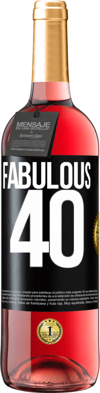 29,95 € Free Shipping | Rosé Wine ROSÉ Edition Fabulous 40 Black Label. Customizable label Young wine Harvest 2022 Tempranillo