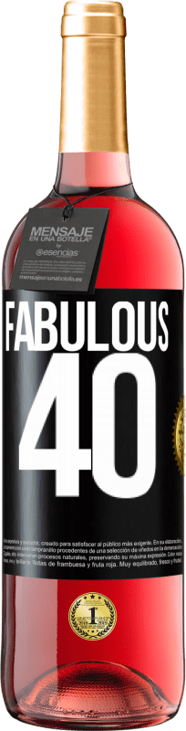 29,95 € Free Shipping | Rosé Wine ROSÉ Edition Fabulous 40 Black Label. Customizable label Young wine Harvest 2024 Tempranillo