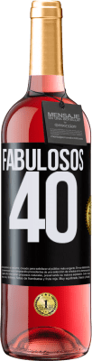 29,95 € Envío gratis | Vino Rosado Edición ROSÉ Fabulosos 40 Etiqueta Negra. Etiqueta personalizable Vino joven Cosecha 2024 Tempranillo