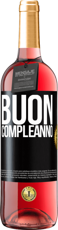 29,95 € Spedizione Gratuita | Vino rosato Edizione ROSÉ Buon compleanno Etichetta Nera. Etichetta personalizzabile Vino giovane Raccogliere 2024 Tempranillo