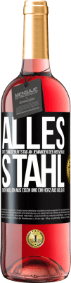 29,95 € Kostenloser Versand | Roséwein ROSÉ Ausgabe Alles Gute zum Geburtstag an jemanden der Nerven aus Stahl, einen Willen aus Eisen und ein Herz aus Gold hat Schwarzes Etikett. Anpassbares Etikett Junger Wein Ernte 2025 Tempranillo