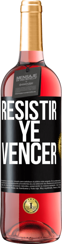 29,95 € Envío gratis | Vino Rosado Edición ROSÉ Resistir ye vencer Etiqueta Negra. Etiqueta personalizable Vino joven Cosecha 2023 Tempranillo