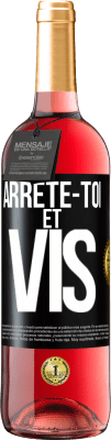 29,95 € Envoi gratuit | Vin rosé Édition ROSÉ Arrête-toi et vis Étiquette Noire. Étiquette personnalisable Vin jeune Récolte 2023 Tempranillo