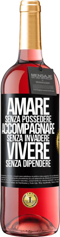 29,95 € Spedizione Gratuita | Vino rosato Edizione ROSÉ Amare senza possedere, accompagnare senza invadere, vivere senza dipendere Etichetta Nera. Etichetta personalizzabile Vino giovane Raccogliere 2024 Tempranillo