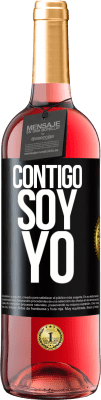 29,95 € Envío gratis | Vino Rosado Edición ROSÉ Contigo soy yo Etiqueta Negra. Etiqueta personalizable Vino joven Cosecha 2023 Tempranillo