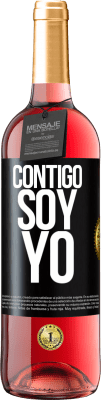 29,95 € Envío gratis | Vino Rosado Edición ROSÉ Contigo soy yo Etiqueta Negra. Etiqueta personalizable Vino joven Cosecha 2024 Tempranillo
