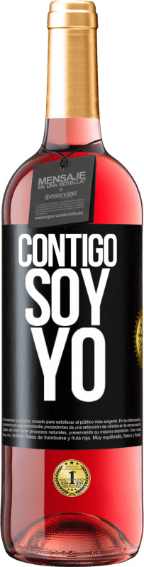 29,95 € Envío gratis | Vino Rosado Edición ROSÉ Contigo soy yo Etiqueta Negra. Etiqueta personalizable Vino joven Cosecha 2023 Tempranillo