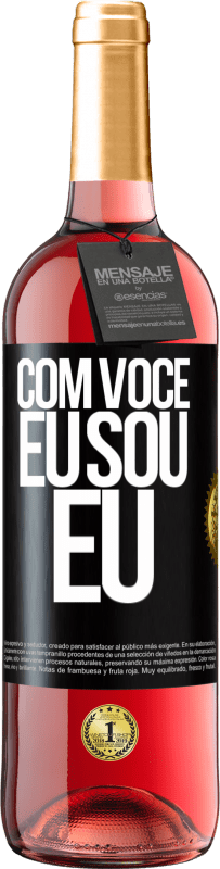 29,95 € Envio grátis | Vinho rosé Edição ROSÉ Com você eu sou eu Etiqueta Preta. Etiqueta personalizável Vinho jovem Colheita 2024 Tempranillo