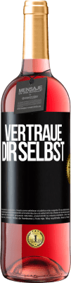 29,95 € Kostenloser Versand | Roséwein ROSÉ Ausgabe Vertraue dir selbst Schwarzes Etikett. Anpassbares Etikett Junger Wein Ernte 2023 Tempranillo