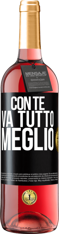 29,95 € Spedizione Gratuita | Vino rosato Edizione ROSÉ Con te va tutto meglio Etichetta Nera. Etichetta personalizzabile Vino giovane Raccogliere 2024 Tempranillo