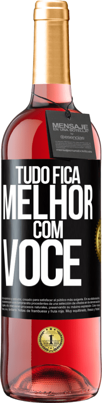 29,95 € Envio grátis | Vinho rosé Edição ROSÉ Tudo fica melhor com você Etiqueta Preta. Etiqueta personalizável Vinho jovem Colheita 2024 Tempranillo