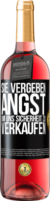 29,95 € Kostenloser Versand | Roséwein ROSÉ Ausgabe Sie vergeben Angst, um uns Sicherheit zu verkaufen Schwarzes Etikett. Anpassbares Etikett Junger Wein Ernte 2024 Tempranillo