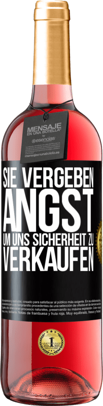 29,95 € Kostenloser Versand | Roséwein ROSÉ Ausgabe Sie vergeben Angst, um uns Sicherheit zu verkaufen Schwarzes Etikett. Anpassbares Etikett Junger Wein Ernte 2023 Tempranillo