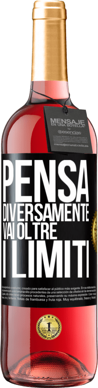 29,95 € Spedizione Gratuita | Vino rosato Edizione ROSÉ Pensa diversamente. Vai oltre i limiti Etichetta Nera. Etichetta personalizzabile Vino giovane Raccogliere 2023 Tempranillo