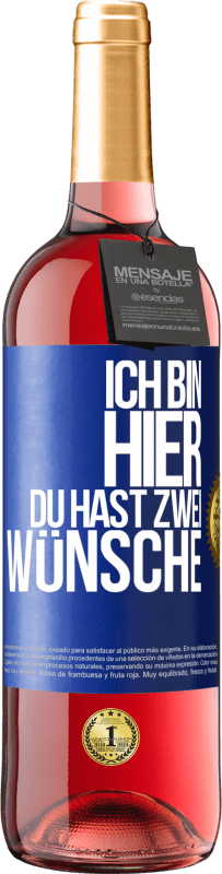 29,95 € Kostenloser Versand | Roséwein ROSÉ Ausgabe Ich bin hier. Du hast zwei Wünsche Blaue Markierung. Anpassbares Etikett Junger Wein Ernte 2024 Tempranillo