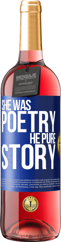 29,95 € 免费送货 | 桃红葡萄酒 ROSÉ版 她是诗歌，他纯真的故事 蓝色标签. 可自定义的标签 青年酒 收成 2023 Tempranillo